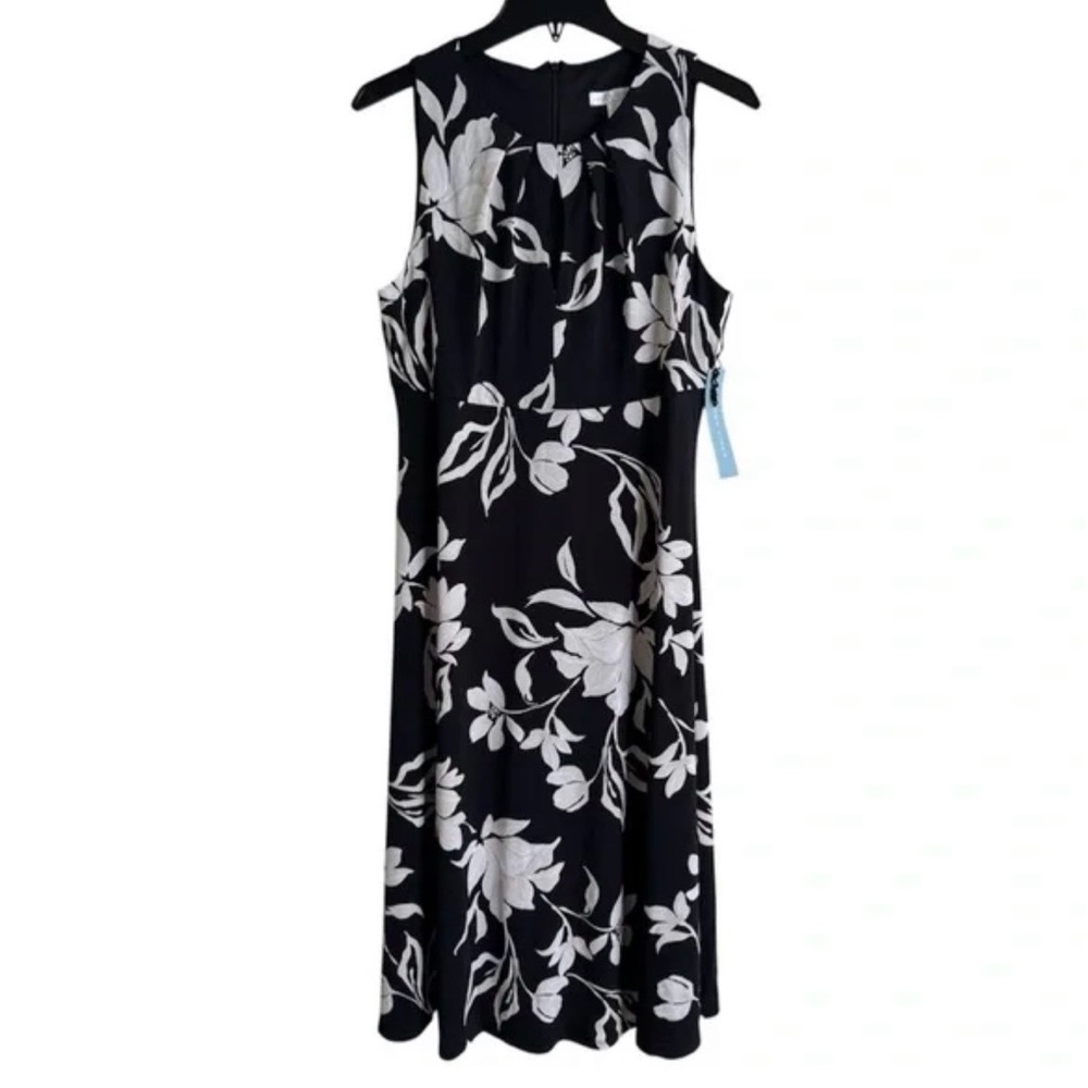 London Times Keyhole Midi Floral Dress sz 6